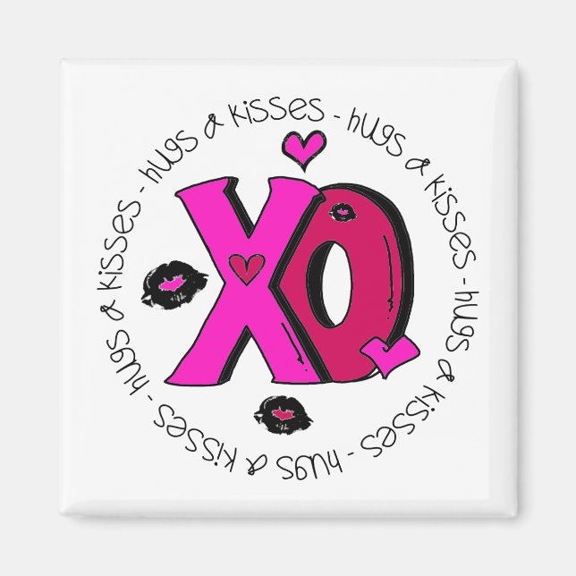 Valentine Hugs and Kisses Magnet (Front)