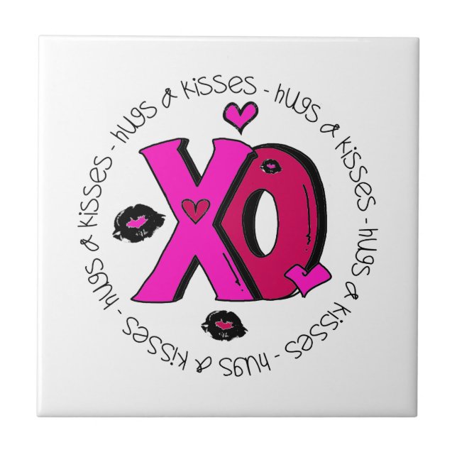 Valentine Hugs and Kisses Tile (Front)