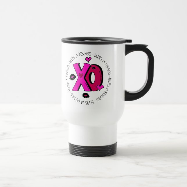 Valentine Hugs and Kisses Travel Mug (Right)