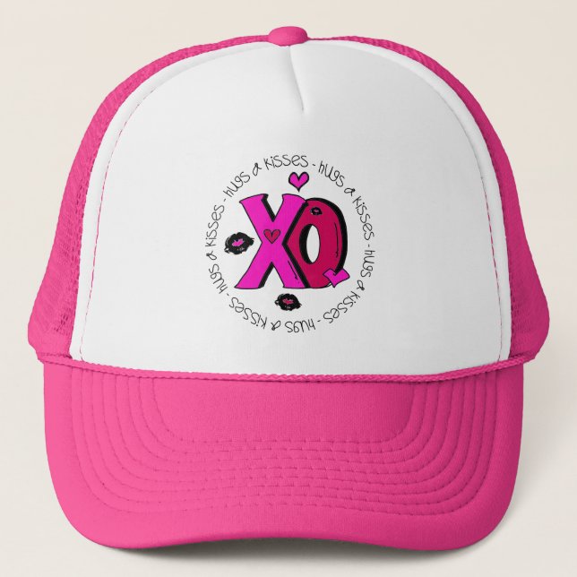 Valentine Hugs and Kisses Trucker Hat (Front)