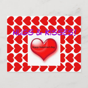Valentine Hugs & Kisses Postcard