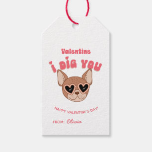 Valentine, I dig you! Cool Groovy Dog Gift Tags