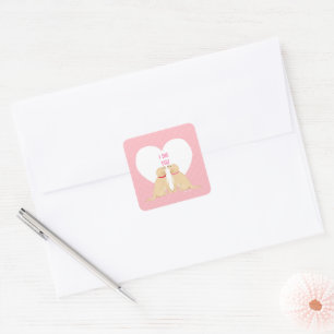 Valentine I Dig You Dog Envelope Sticker 