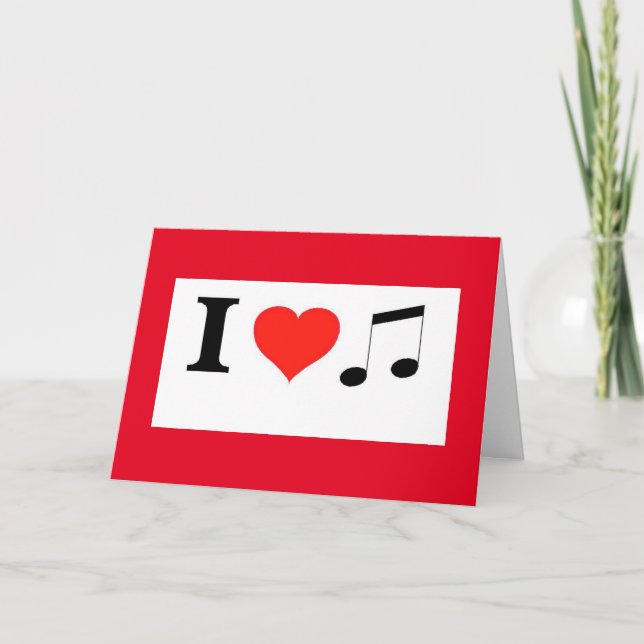 Valentine I Love Music and You Holiday Card (Front)