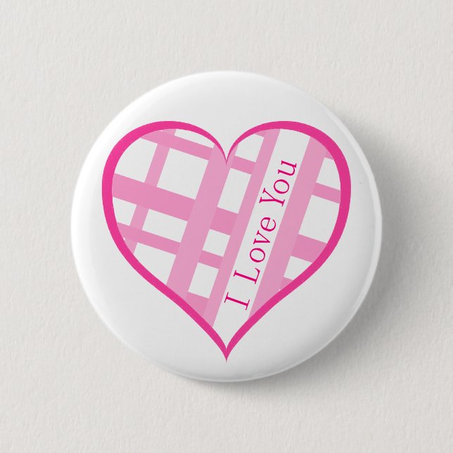 Valentine I Love You Heart 6 Cm Round Badge (Front)