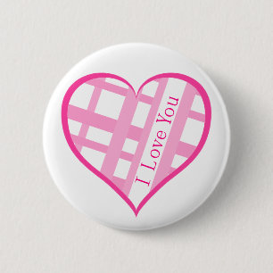 Valentine I Love You Heart 6 Cm Round Badge