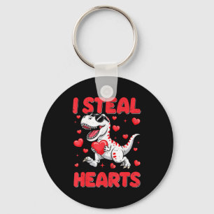 Valentine I Steal Hearts Trex Dino Toddler Kids Ba Key Ring