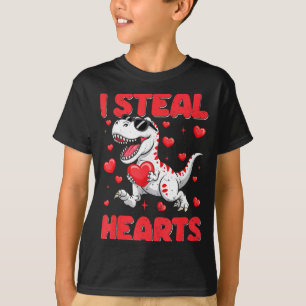 Valentine I Steal Hearts Trex Dino Toddler Kids Ba T-Shirt