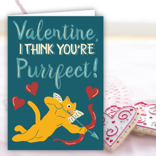 Valentine I Think You're Purrfect Cat Lovers Card