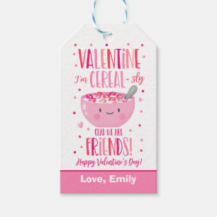 Valentine I'm Cereal Classroom School Preschool Gift Tags