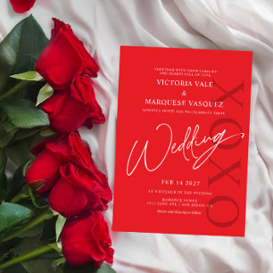 Valentine Inspired Red Wedding Invitation