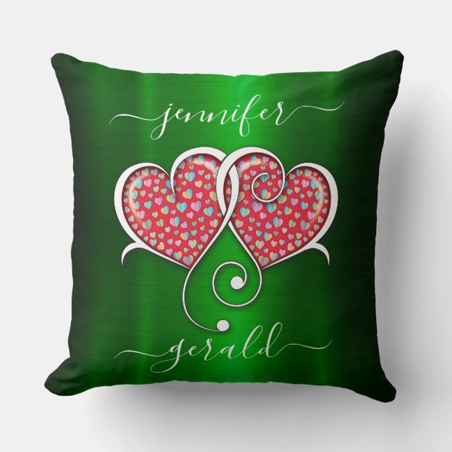 Valentine Interlocked Hearts Design Cushion (Front)