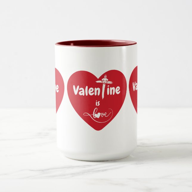 Valentine Is Love Two Tone Coffee Mug (Center)