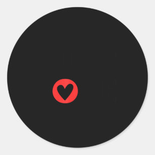 Valentine Just Love Black And Red  Classic Round Sticker