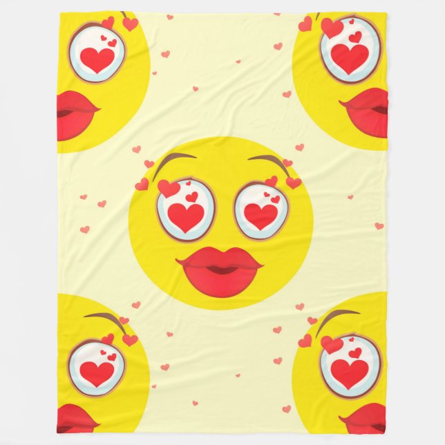 Valentine kiss Emoji blanket (Front)
