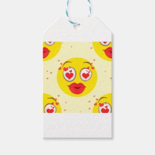 Valentine kiss Emoji Gift Tags