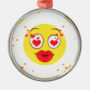 Valentine kiss Emoji Metal Tree Decoration