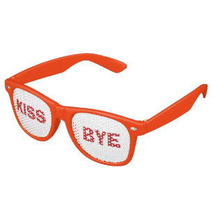 Valentine kiss the miss Goodbye Bachelorette Retro Sunglasses