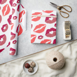 Valentine kiss the miss goodbye Bridal Shower Wrapping Paper