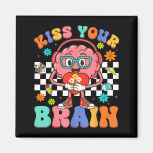 Valentine Kiss Your Brain Student Teacher Boy Girl Magnet