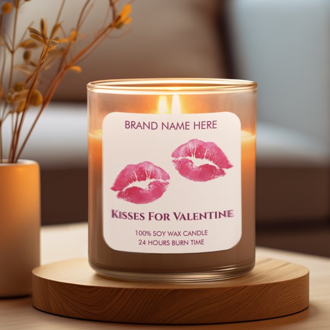 Valentine Kisses Custom Candle Sticker (Creator Uploaded)