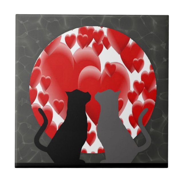 Valentine Kitties Tile (Front)