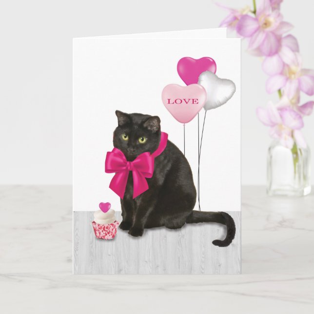 Valentine Kitty Card (Orchid)