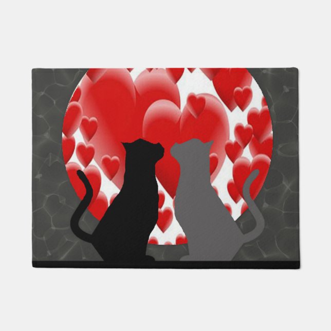 Valentine Kitty Doormat (Front)