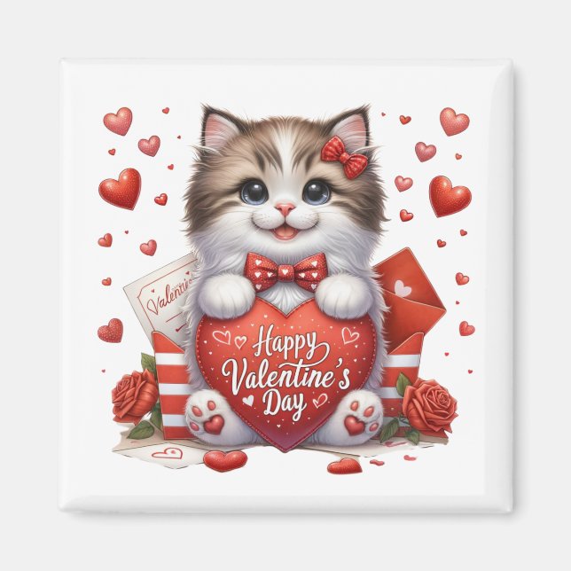 Valentine Kitty Magnet   (Front)