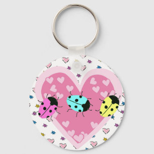 VALENTINE LADYBUGS KEY RING