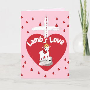 Valentine Lambs Love Greeting Card