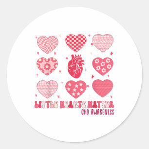 Valentine Little Hearts Chd Awareness Heart Anatom Classic Round Sticker