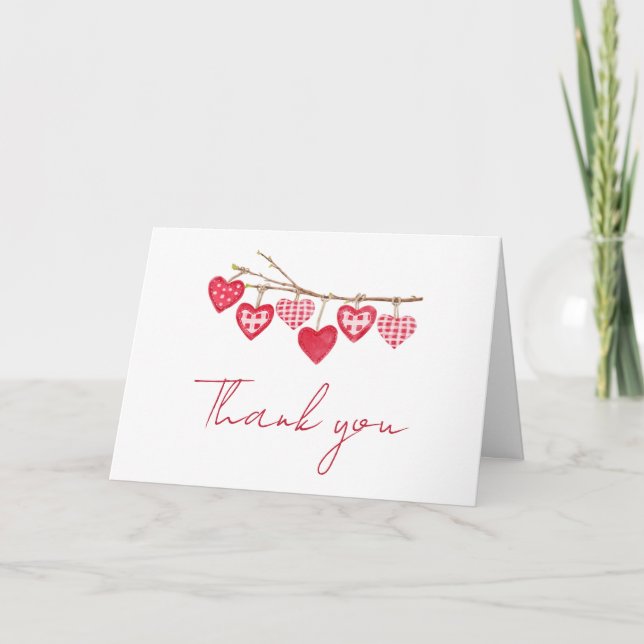 Valentine Little Sweetheart Baby Shower  Thank You Card (Front)