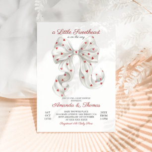 Valentine Little sweetheart Boy Girl Baby Shower Invitation
