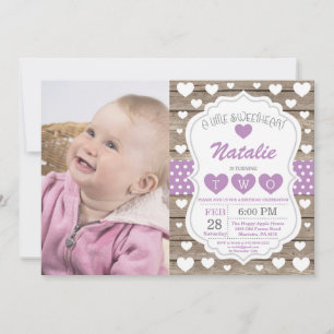 Valentine Little Sweetheart Second 2nd Birthday Invitation