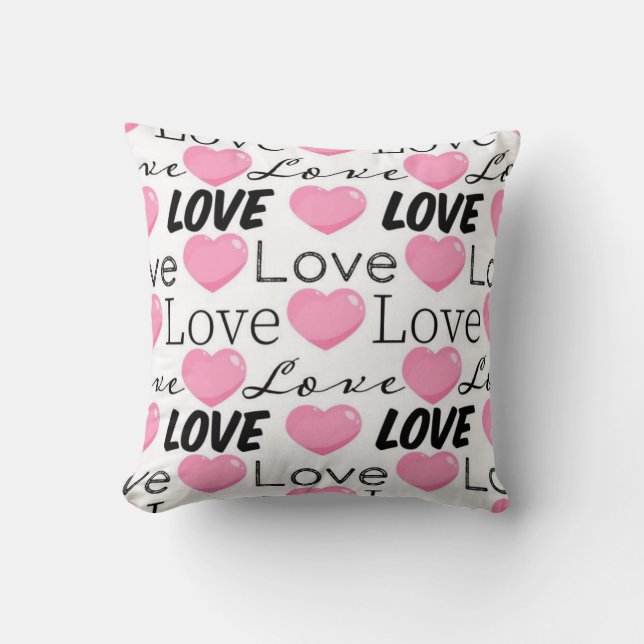 Valentine Love Art Throw Pillow (Front)