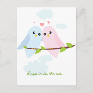 Valentine Love Birds Postcard