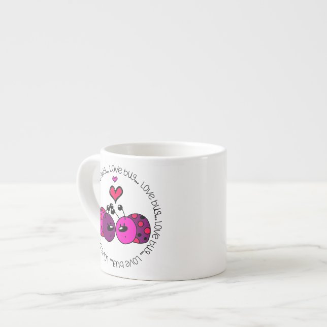 Valentine Love Bug Espresso Cup (Front Left)