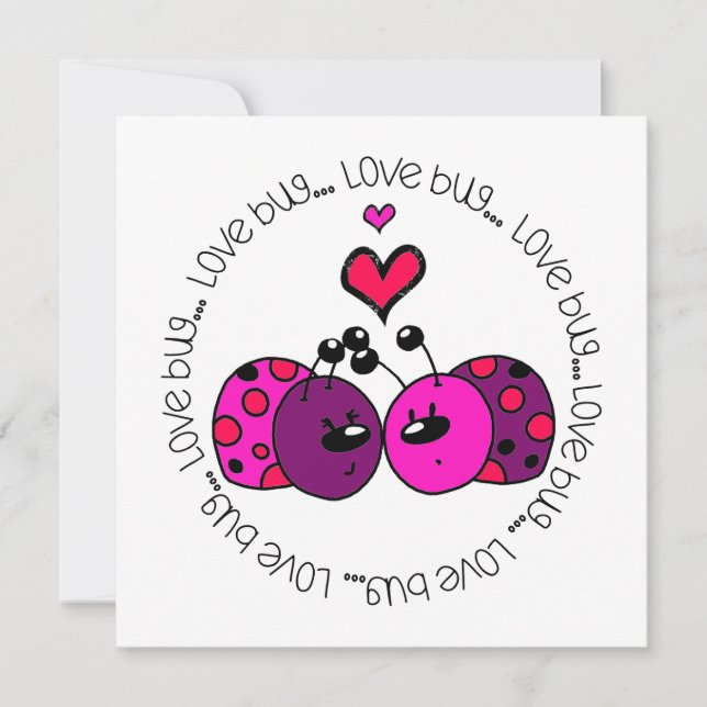 Valentine Love Bug Holiday Card (Front)