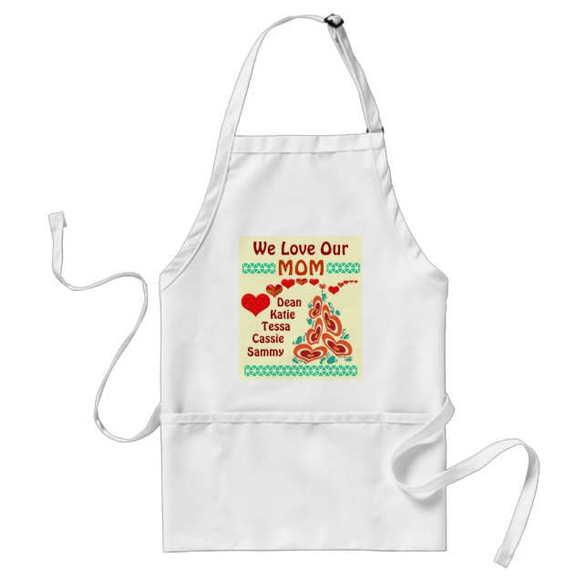 valentine/Love for Mum, with child names. Apron (Front)