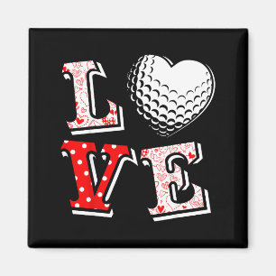 Valentine Love Golf Heart Valentine Day Women Men  Magnet