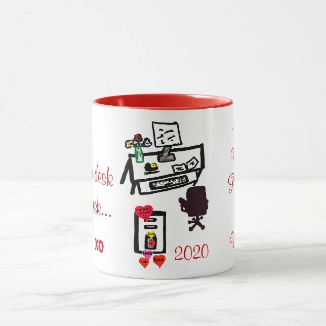 Valentine Love Hearts Office Desk Name Mugs (Center)