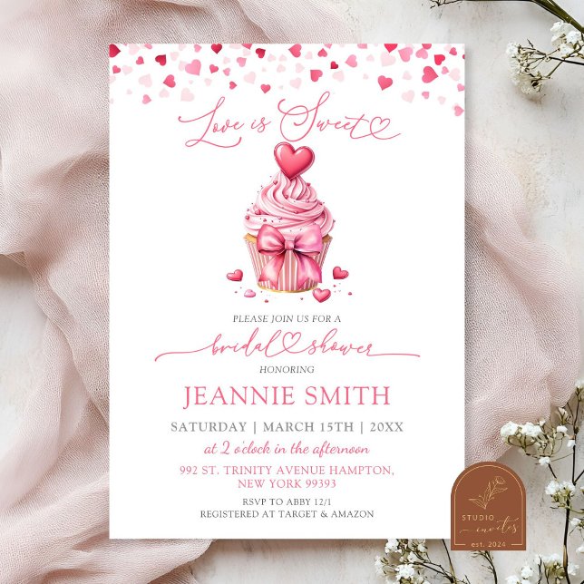 Valentine Love is Sweet Bridal Shower Invitation (Creator Uploaded)