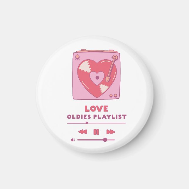 Valentine Love Oldies Playlist Magnet (Front)