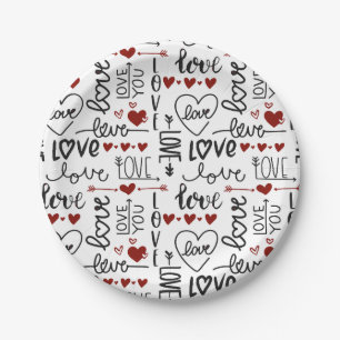 Valentine Love Paper Plate