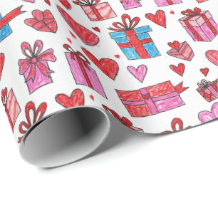 Valentine Love Pattern Wrapping Paper