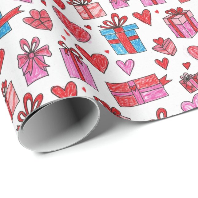 Valentine Love Pattern Wrapping Paper (Roll Corner)