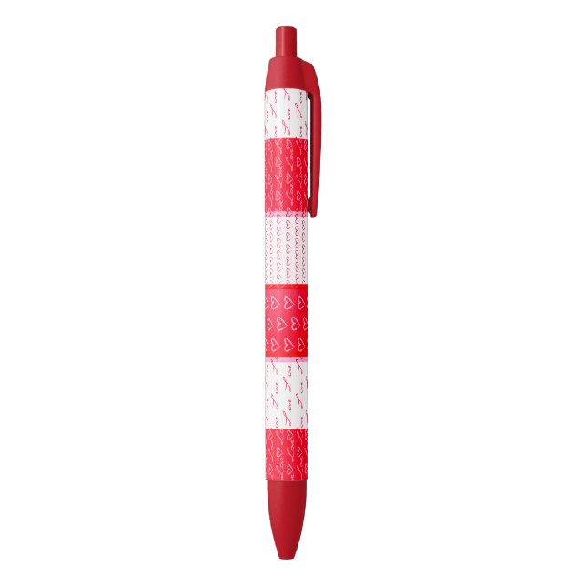 Valentine Love Patterns Red Black Ink Pen (Bottom (Vertical))