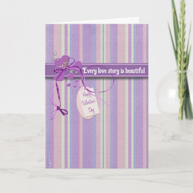 Valentine Love Story  Holiday Card (Front)