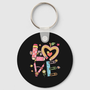 Valentine Love Teachers Women Coquette Love Heart Key Ring